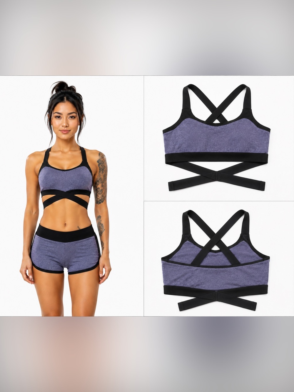 Purple Cross-Back Sports Bra - Women Intimates & Sleepwear size Small